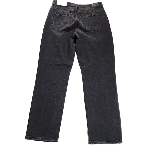 American Eagle Mom Jean 8 Short NWT Black Distressed Knees Strigid - Picture 9 of 12